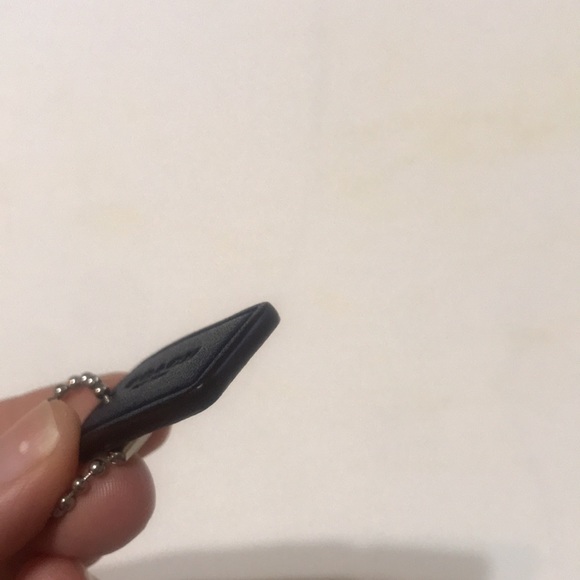 Coach Leather Bag Charm Replacement Logo Dog Tag Ball Chain Navy Blue Mini Small - Picture 8 of 12